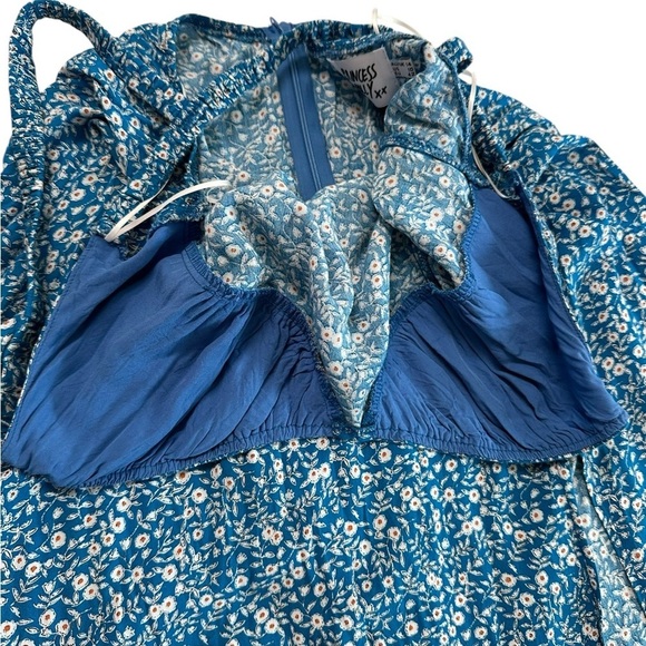 Princess Polly Georgia Blue Flroal Print Open Back Side Slit Midi Dress Size 10 - Picture 12 of 17